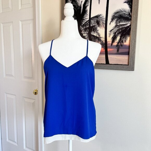 Women's Candie's Tank | Blue & White | Reversible | Large | 100% Polyester - Picture 1 of 10